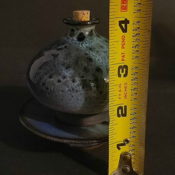 Vintage Ceramic Oil or Perfume Bottle with Saucer Made in France - Picture 10 of 11